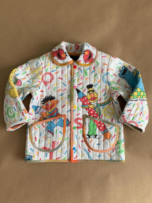 Made to Order | Quilted Chore coat | Sesame Street alphabet sprinkles print