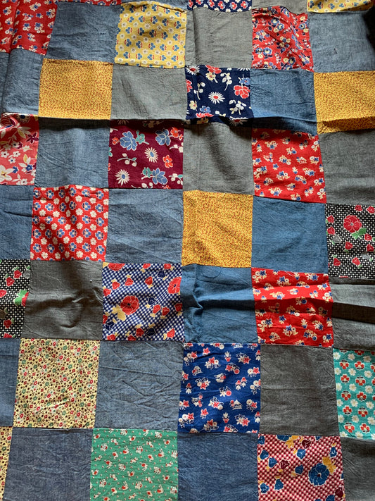 Blue base Quilt top (not backed)