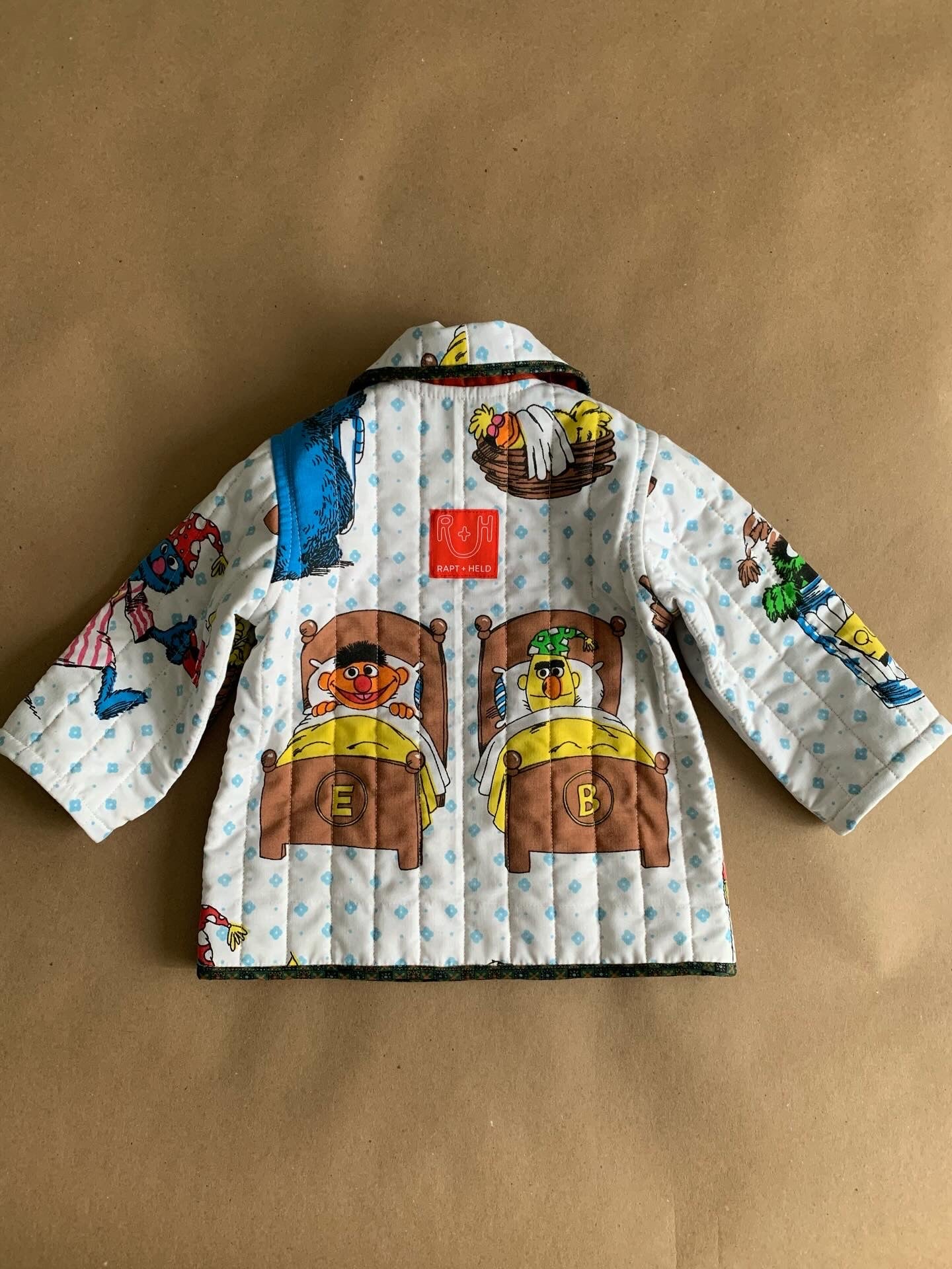Made to Order | Quilted Chore coat | Sesame Street Bedtime  print