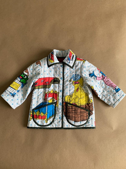 Made to Order | Quilted Chore coat | Sesame Street Bedtime  print