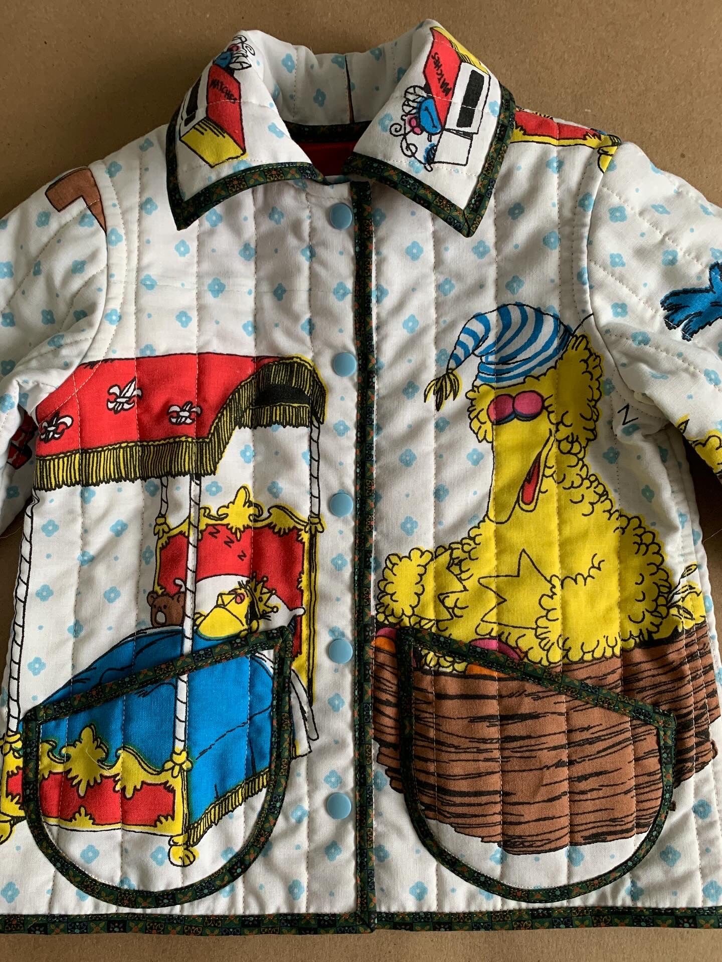 Made to Order | Quilted Chore coat | Sesame Street Bedtime  print