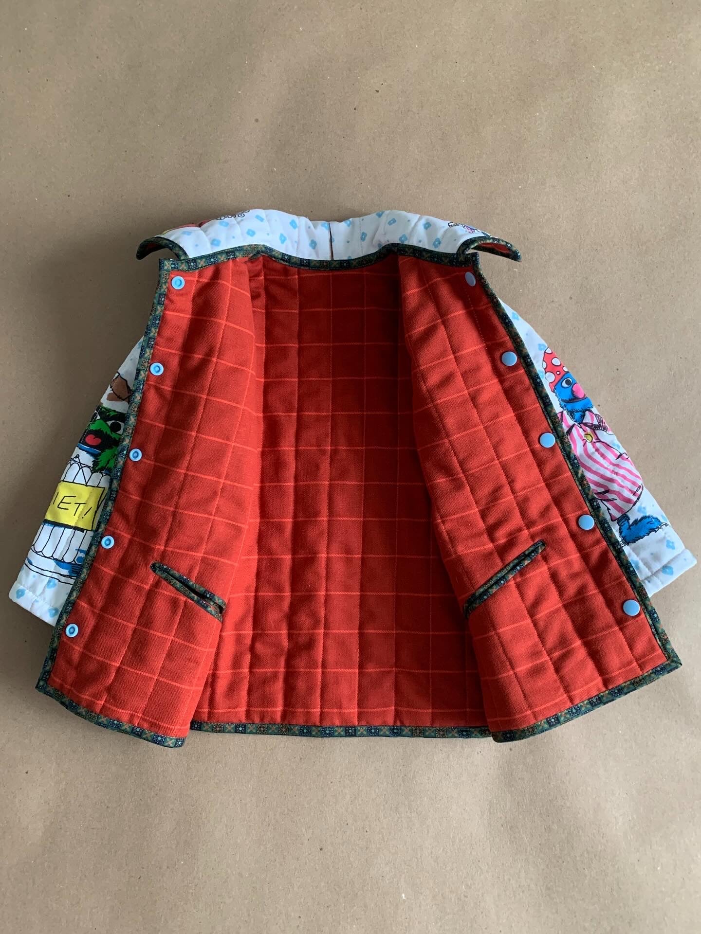 Made to Order | Quilted Chore coat | Sesame Street Bedtime  print