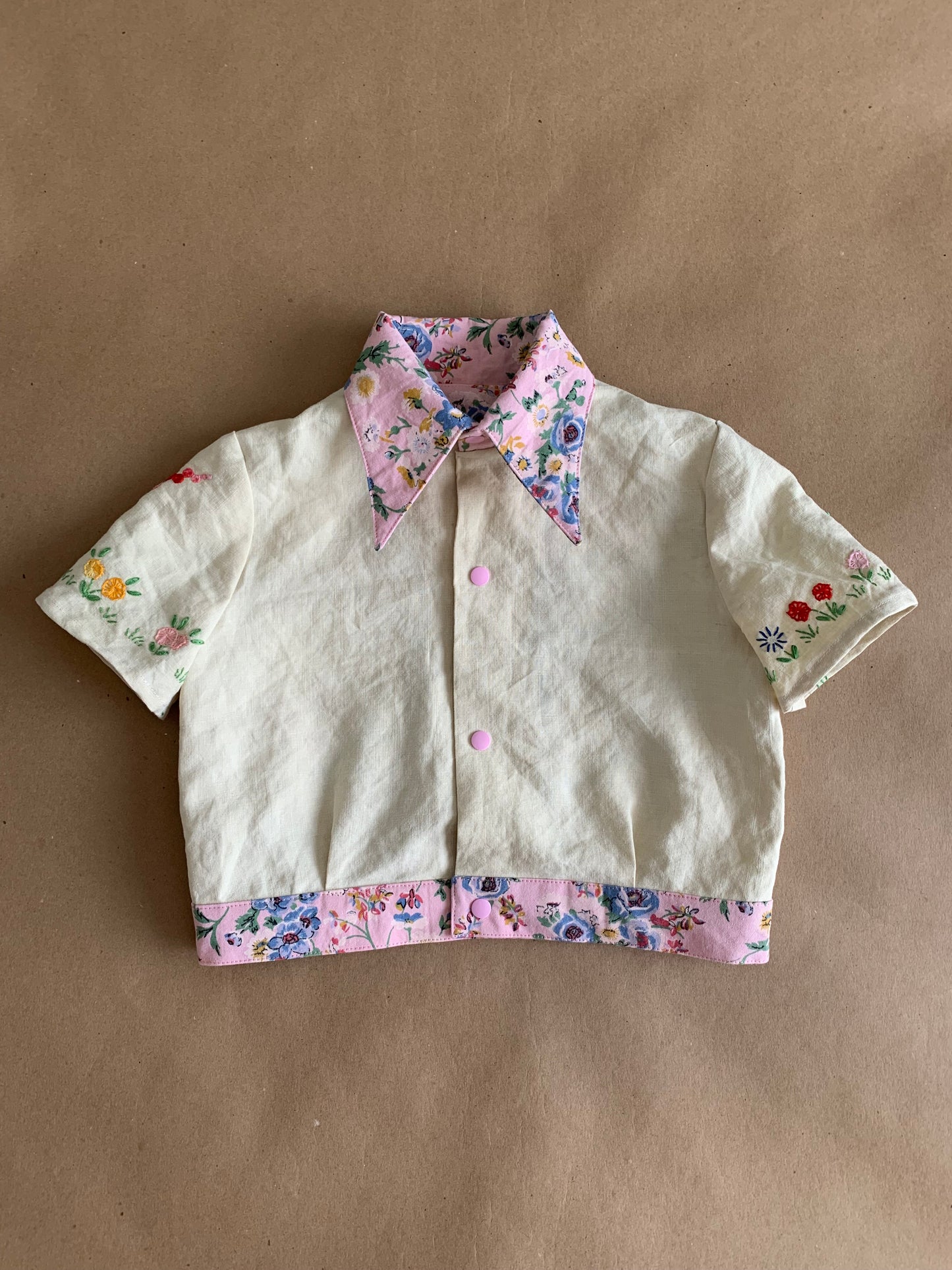 RTS | short sleeve short/jacket and skirt set | 7-8yr