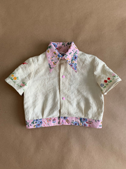 RTS | short sleeve short/jacket and skirt set | 7-8yr