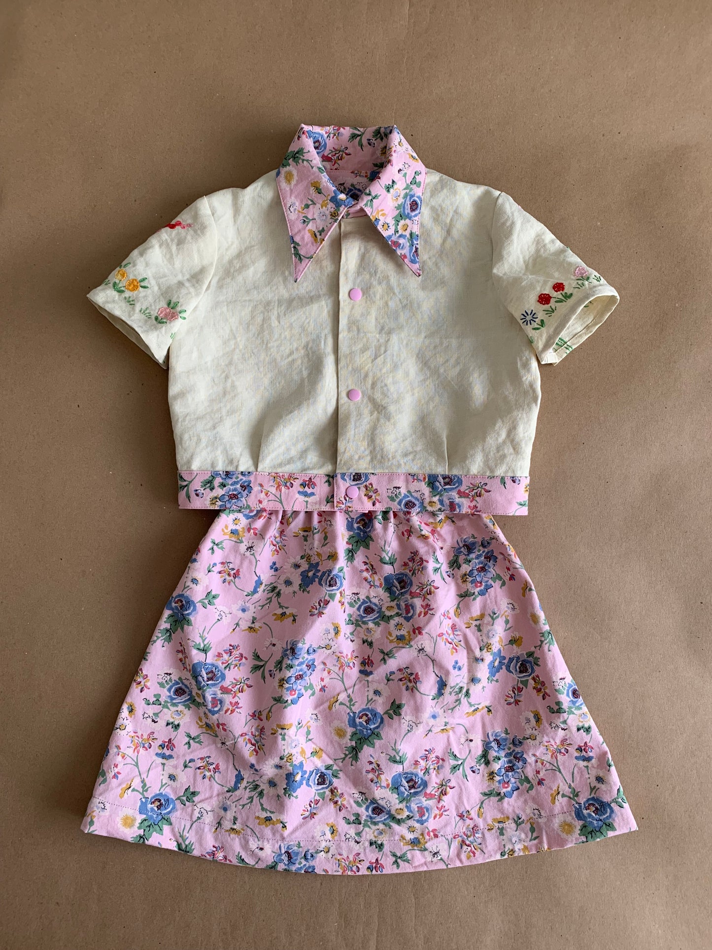 RTS | short sleeve short/jacket and skirt set | 7-8yr
