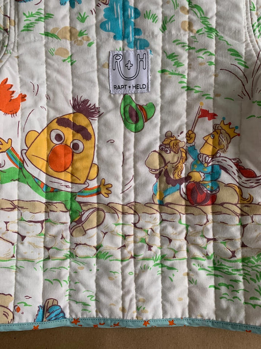 Made to Order | Quilted Chore coat | Sesame Street/nursery rhyme print