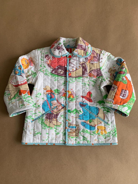 Made to Order | Quilted Chore coat | Sesame Street/nursery rhyme print