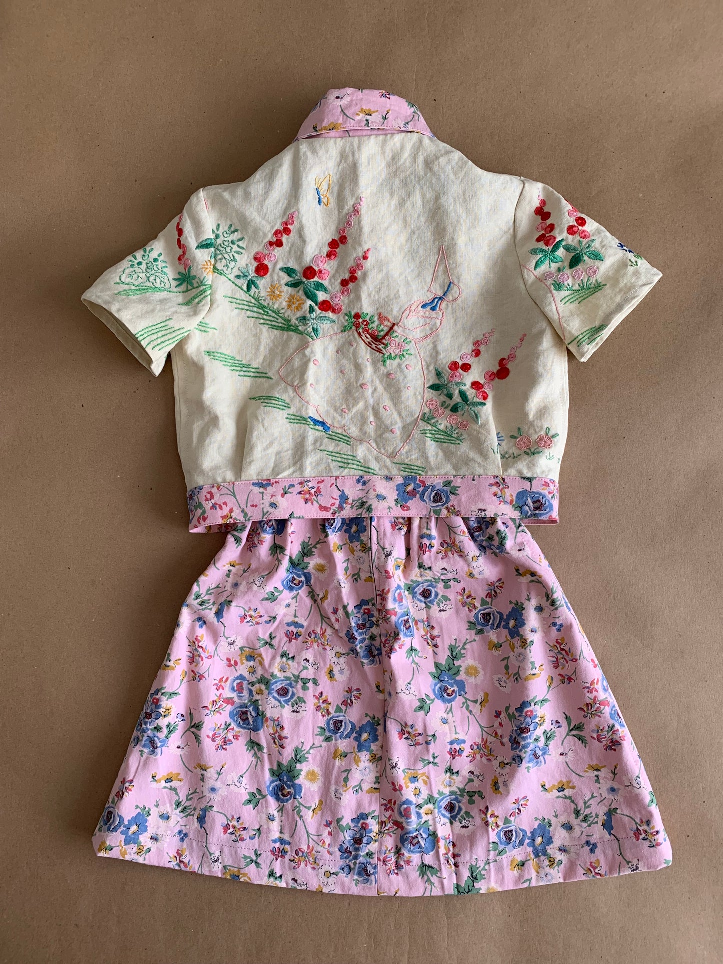 RTS | short sleeve short/jacket and skirt set | 7-8yr