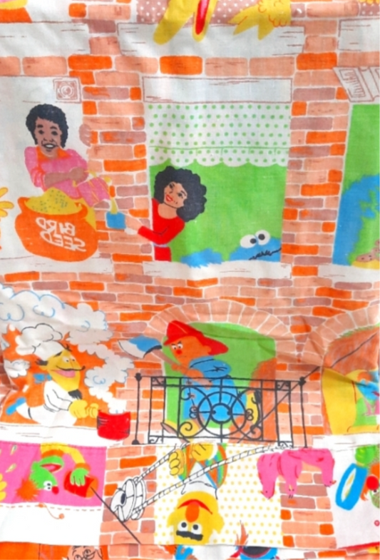 Made to Order | Quilted Chore coat | Sesame Street Brownstone print