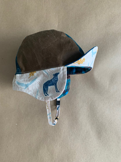 RTS | Waxed Canvas Earflap Cap | Kid size 53-56cm